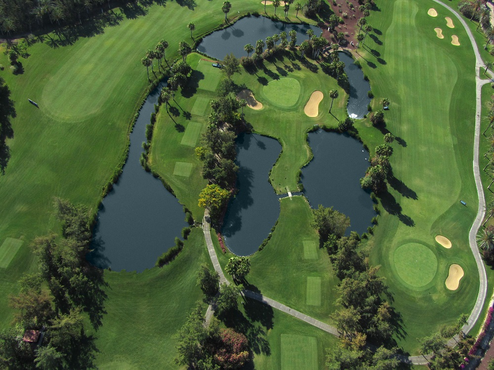 Vue aérienne du golf Las Americas